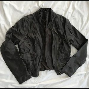 Brown leather jacket